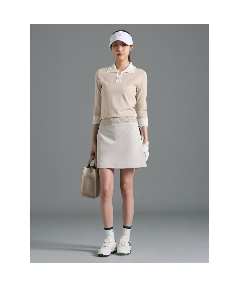 BEANPOLE GOLF Women'S Cropped Collar Neck Pullover - Beige