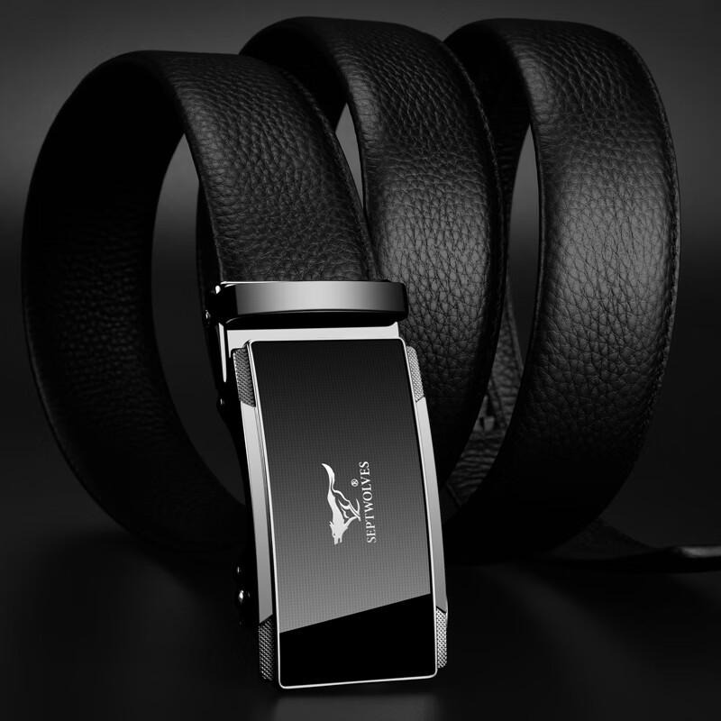 Septwolves Men's Genuine Leather Automatic Buckle Belt
