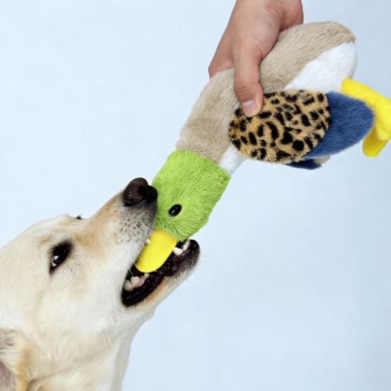 Interactive Dog Toy with Squeaky And Crinkle Sound Plush Duck/Chick Shaped Dog Chew Toy for Small Medium Large Dogs