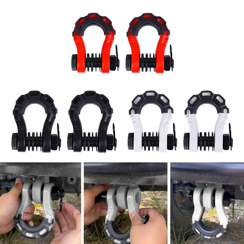 2 Pieces D Ring Shackles Off Road Towing Accessories,Rugged Heavy Duty Tow for Strap