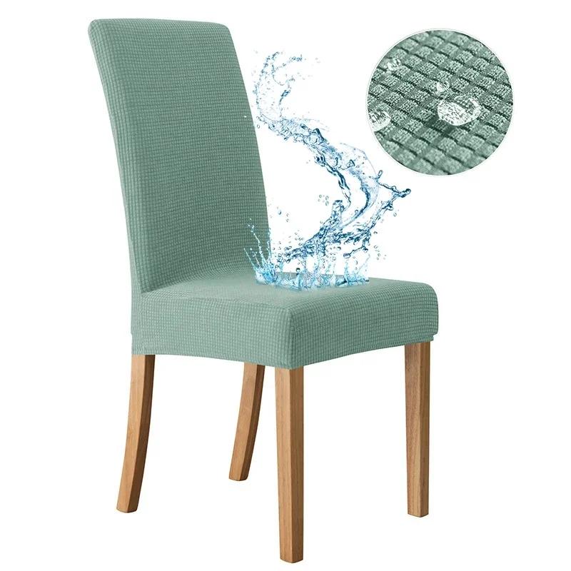High Elastic Dining Chair Cover Dining Room Waterproof Adjustable Chairs Case Seat Cover Stretch Wedding Banquet Home Decoration