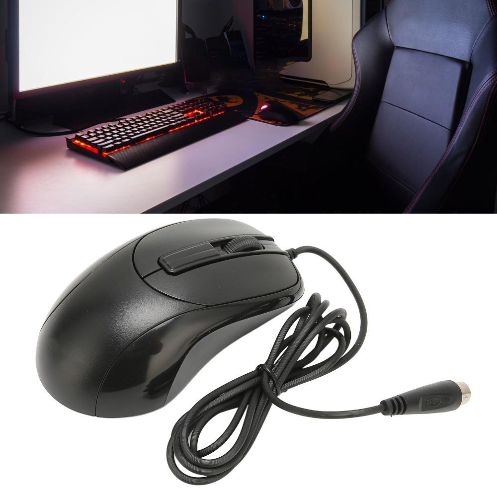 Black Wired for PS2 Optical Mouse Portable Wired Mouse Responsive Ergonomic Mouse Gaming