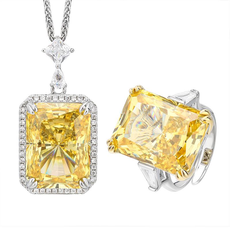 Jewelry Redeen Cut Yellow Diamond Pendant Main Stone 15 * 20