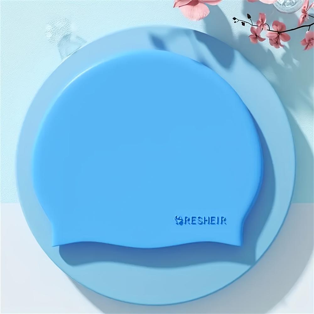 

1pc of Women S Waterproof And Non-Slip High-Elastic Silicone Swim Cap - Protects Hair, White Color синий