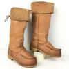 80s-90s Vintage Cal Flex Leather Snow Boots Size 23.0-24.0 Brown with Warm Liner