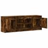 TV Cabinet with LED Lighting Smoked Oak Finish 139.5 x 34 x 50 cm