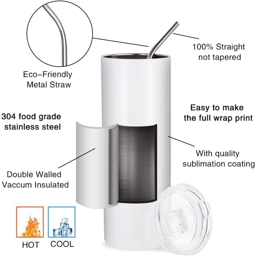 600ml/20oz Thermos Cup with Metal Straw and Leak-proof Lid 304 Liner Material BPA-free 500ml for Cold Coffee/cold Drinks