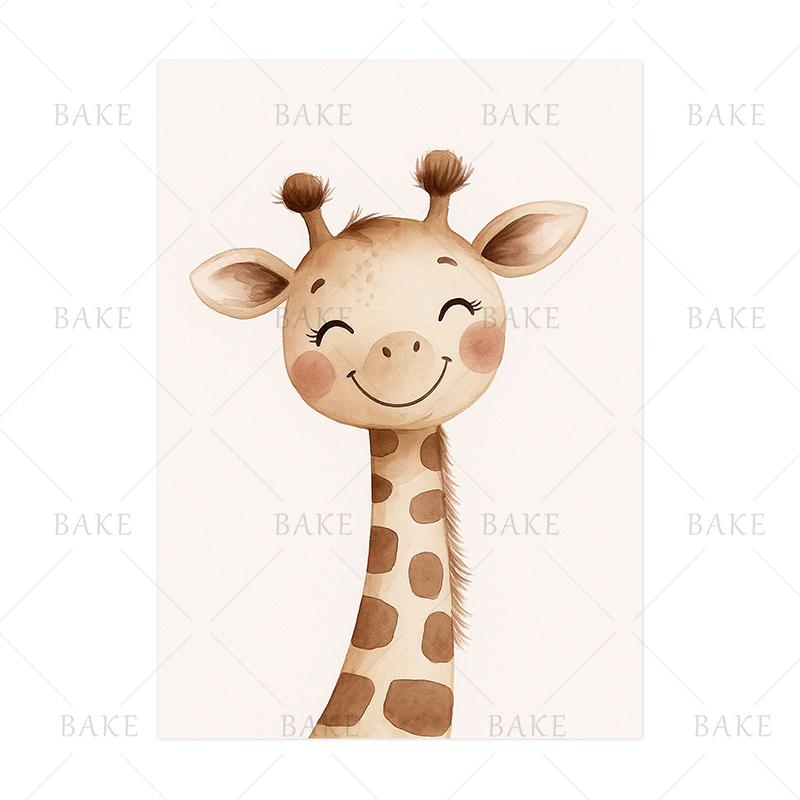 Cute Jungle Lion Giraffe Elephant Monkey Tiger Zebra Animal Wall Art Print Canvas Safari Nursery Posters for Kids Room Decor