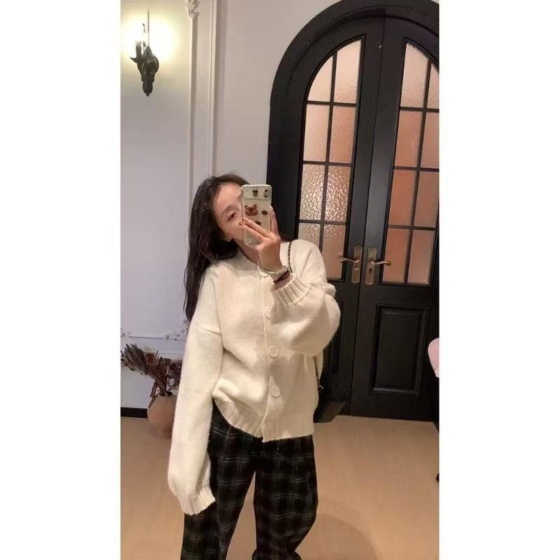 TIFICY Damenmode, lässig, Herbst/Winter, einfarbig, bedruckt, langärmelig, O-Ausschnitt, Oberteile, Damenbekleidung, Wollstrickpullover