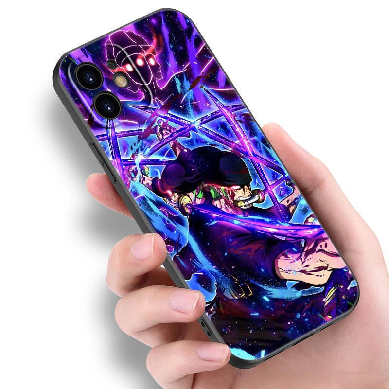 Anime Roronoa Zoro Handyhülle für Apple iPhone 14 13 12 Mini 11 Pro Max 7 8 XR X XS 7 8 Plus SE 2020 2022 Schwarze Softcover