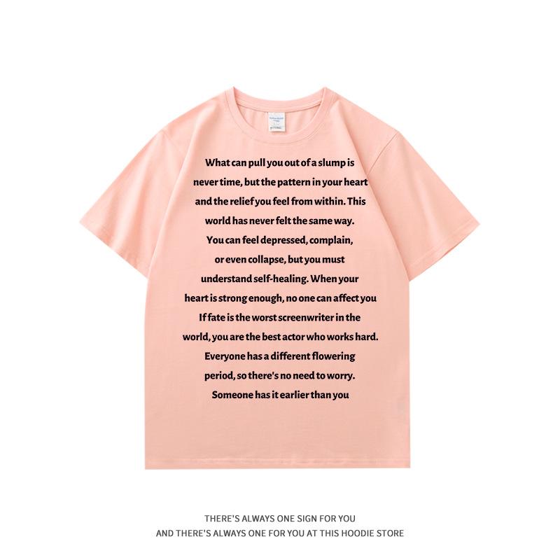 Letter printing casual style short-sleeved t-shirt women's summer new trendy brand loose and versatile inner half-sleeved top