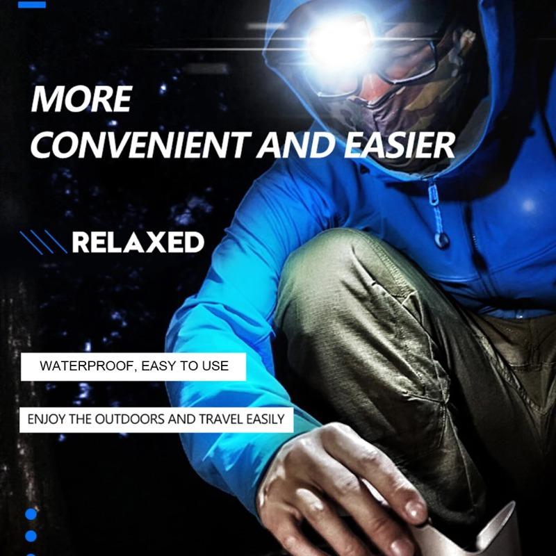 3PCS Outdoor Camping Head Flashlight 3 Modes Strong LED COB Waterproof Headlights Lighting Torch Lamp Mini Night Headlamp