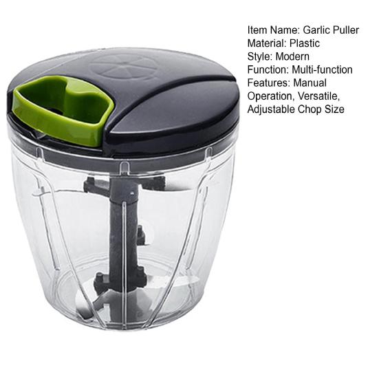 Garlic Peeler Manual Food Chopper with Sharp 420 Stainless Steel Blades Onions Vegetables Fruits Nuts Herbs Garlic Masher