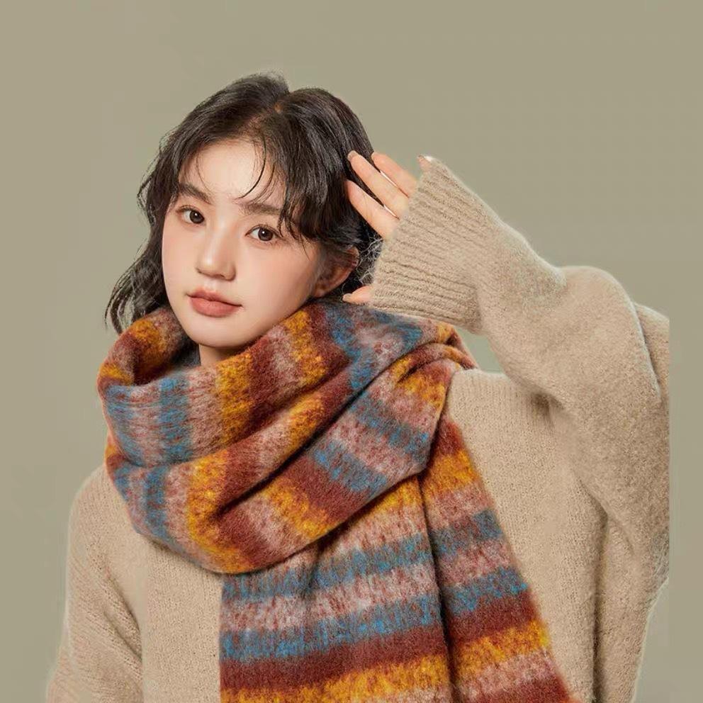 New Mohair Maillard Scarf Autumn and Winter Korean Premium Versatile Imitation Cashmere Warm Shawl