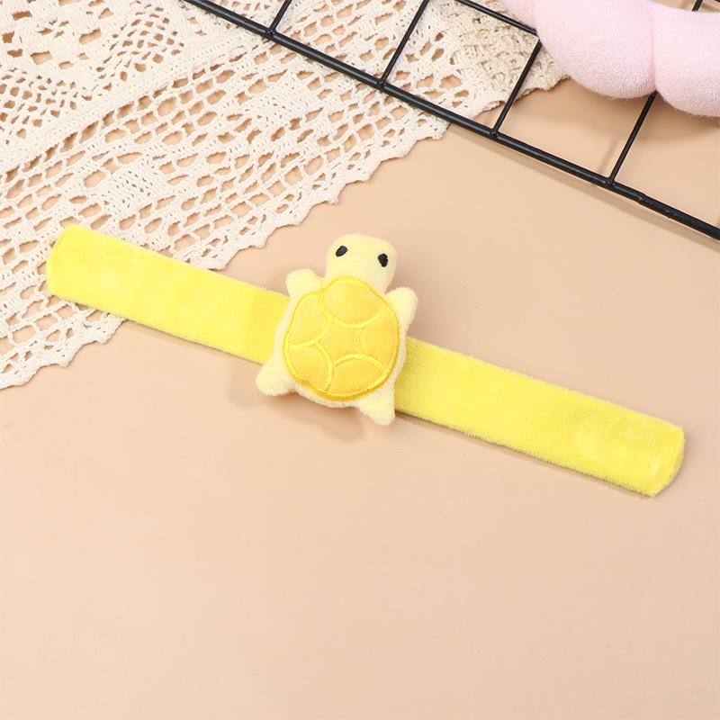 

Милая черепаха плюшевый браслет с защелкой мультфильм животное кукла хлопающее кольцо игрушка браслет для вечеринки девочка ребенок подарки на день рождения жёлтый