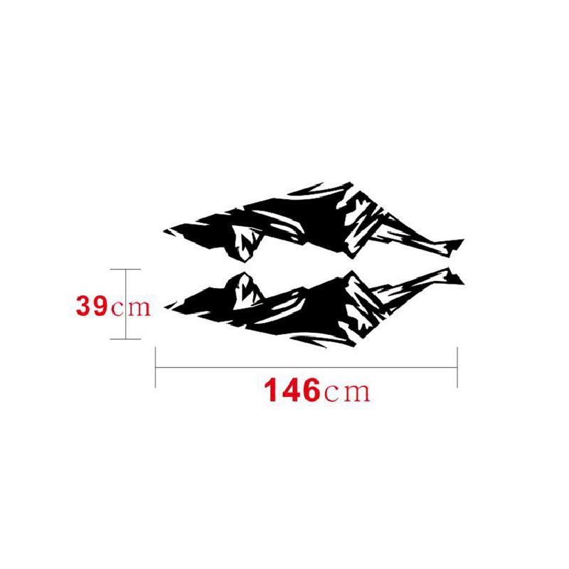 2Pcs Graphic Snow Mountain Car Sticker Auto Side Skirt Decal For Jeep Wrangler