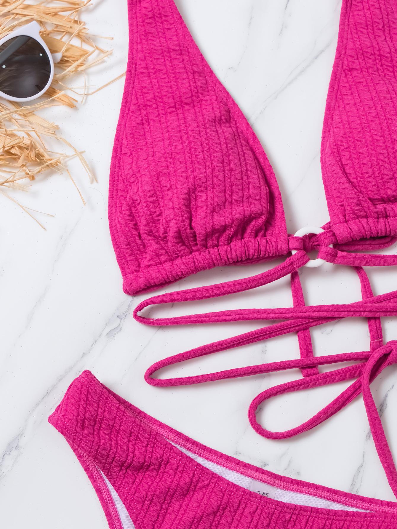 Женское бикини пуш-ап с высокой талией — фото 5