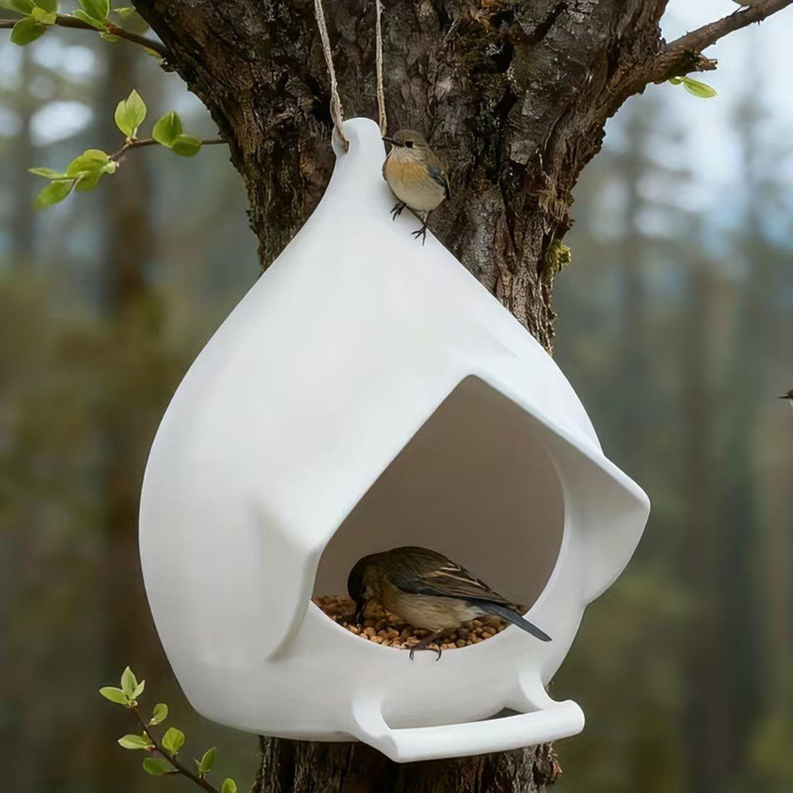 

Outdoor Bird Feeder, Hanging Plastic Feeder, Easy Fill Dispenser, Ideal For Multiple Birds, Durable One Size белый