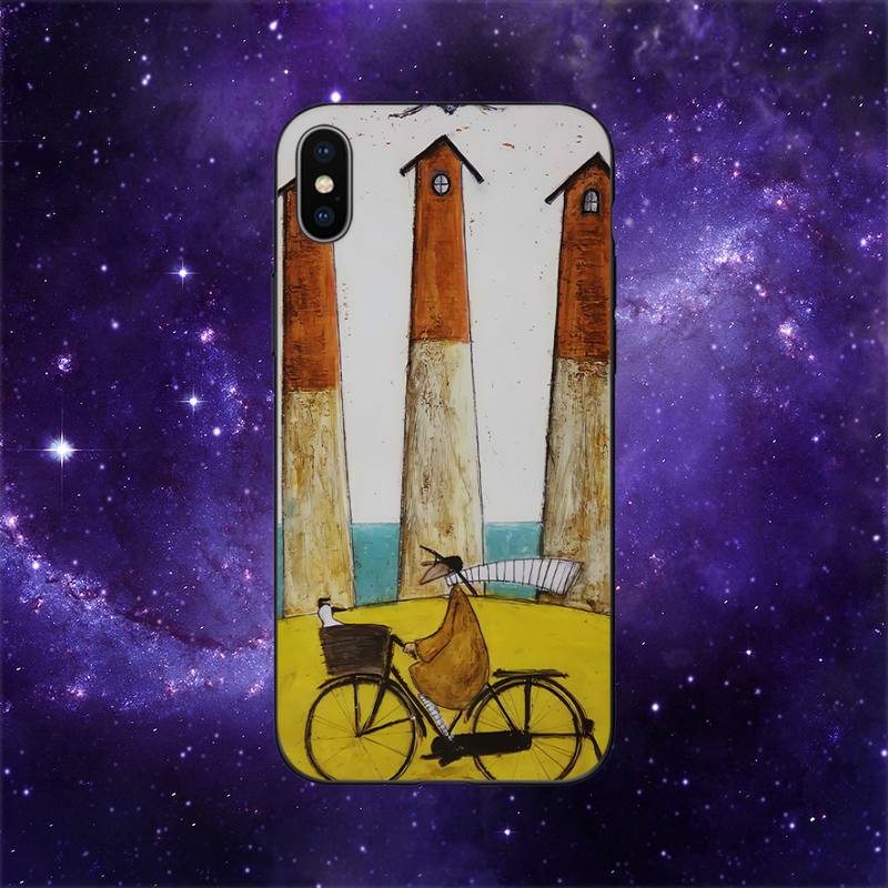 Искусство Сэма Тофта Абстрактный Пейзаж Любовь Собаки Чехол для Телефона Для iPhone 11 12 Mini 13 Pro XS Max X 8 7 6s Plus 5 SE XR Чехол iPhone13PROMAX