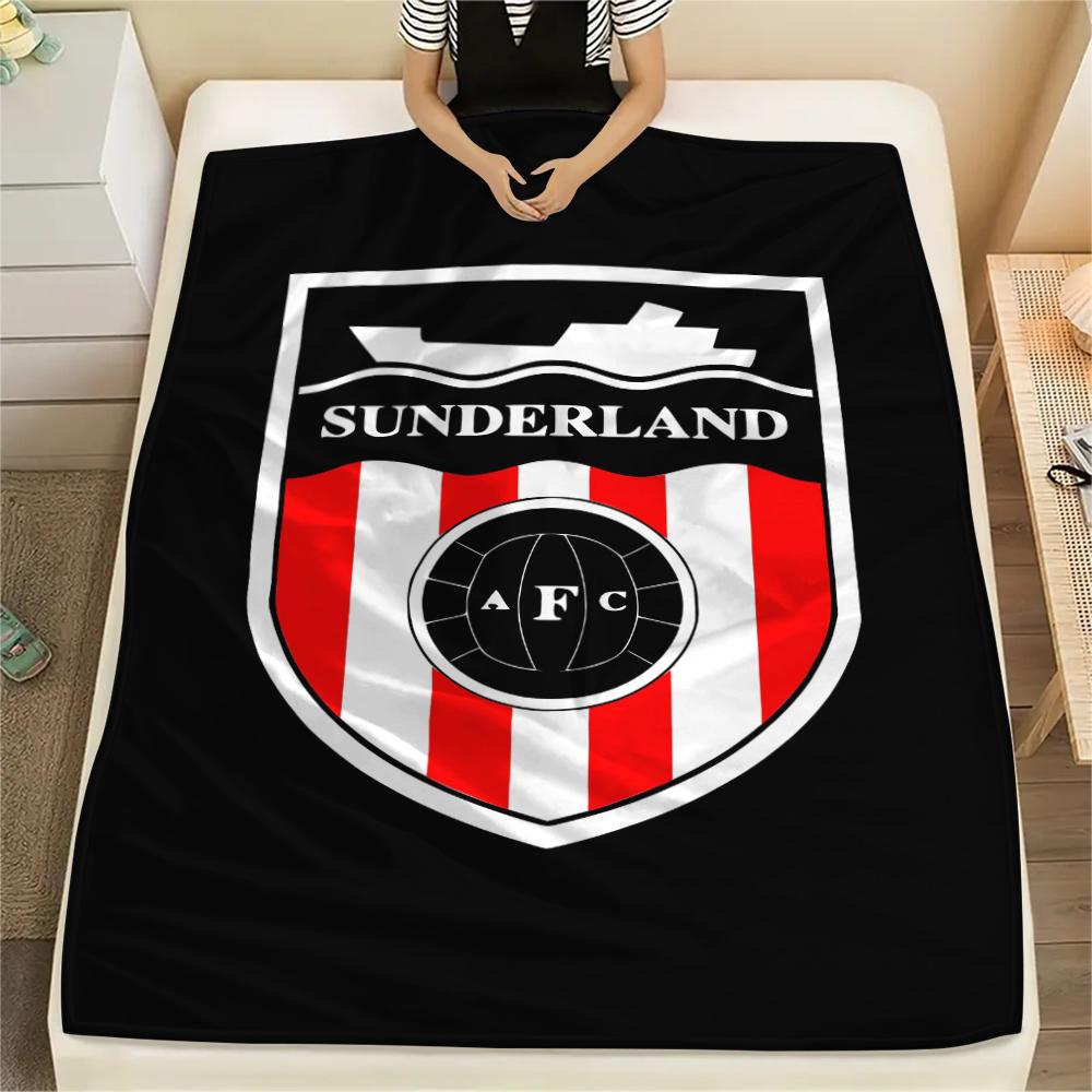 1PC Sunderland AFC Print Flannel Blanket, High quality All Seasons, Home Decor, Warmth and Comfort, Perfect for Christmas Gifts