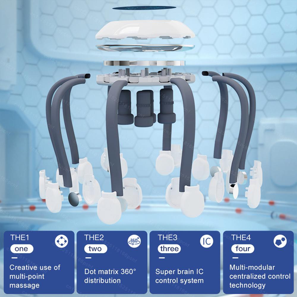 10 Massage Heads Scalp Head Massager Vibrator Octopus Claw Massager Usb Charging Scratcher for Relaxation Stress Migraine