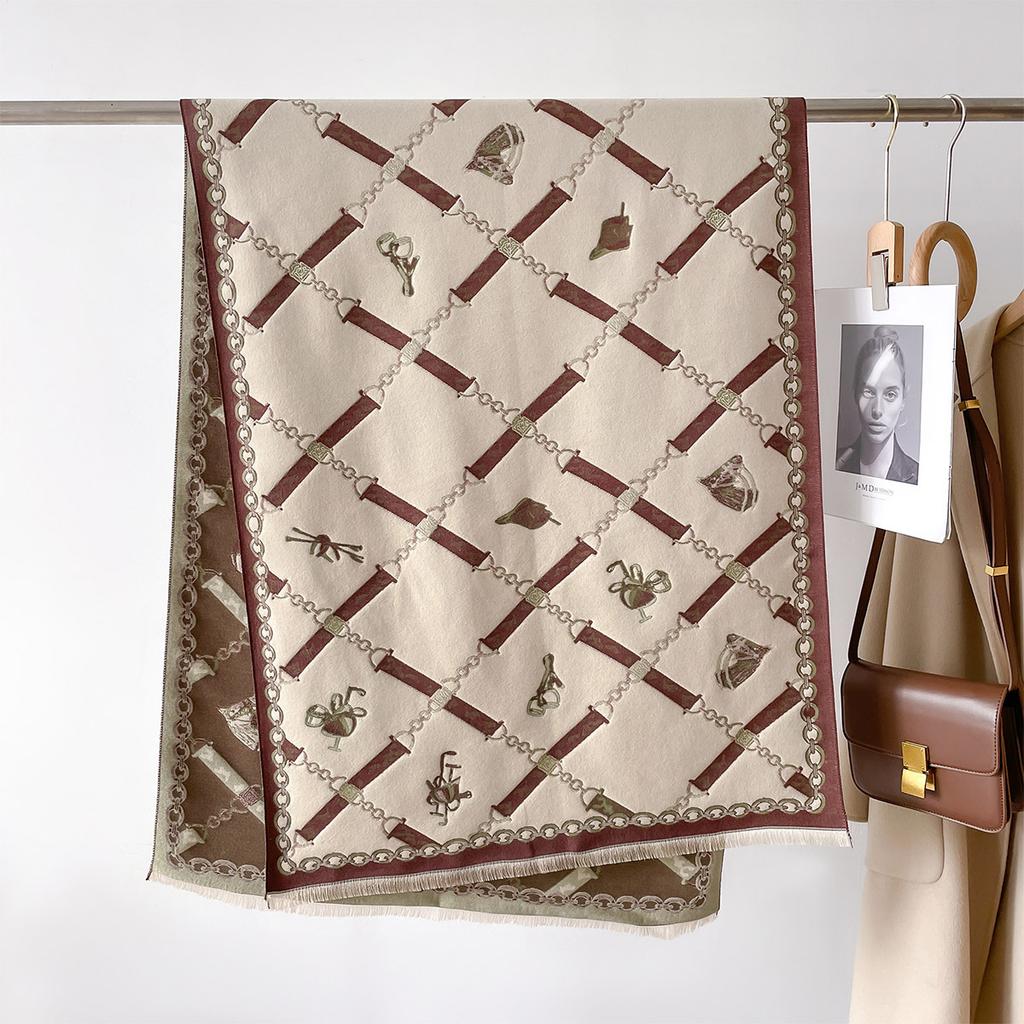 Koreanische Version Poncho Schal Herbst Winter Luxus Herren Damen Langschal Dick Warm Doppelseitig Wickeltuch Bufanda Große Decke