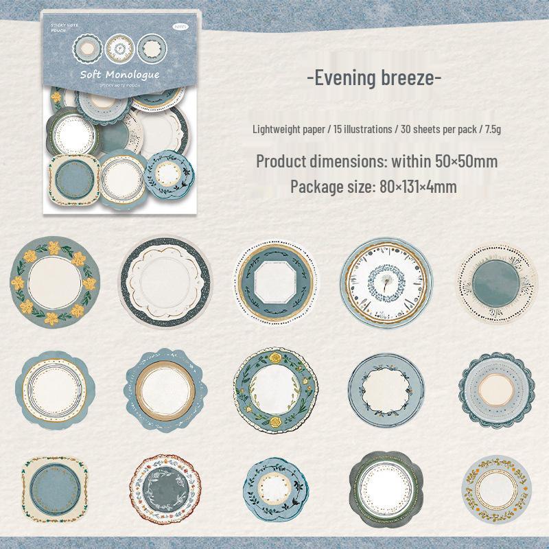 Light Retro Floral Ketchup Sticky Note Pack - Gentle Monologue Series for Journal Decor