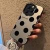 Luxury Black Love Heart Polka Dot Pattern PhoneCase For lPhone 17 16 15 14 13 12 11 Pro Max FashionShockproof Back Cover