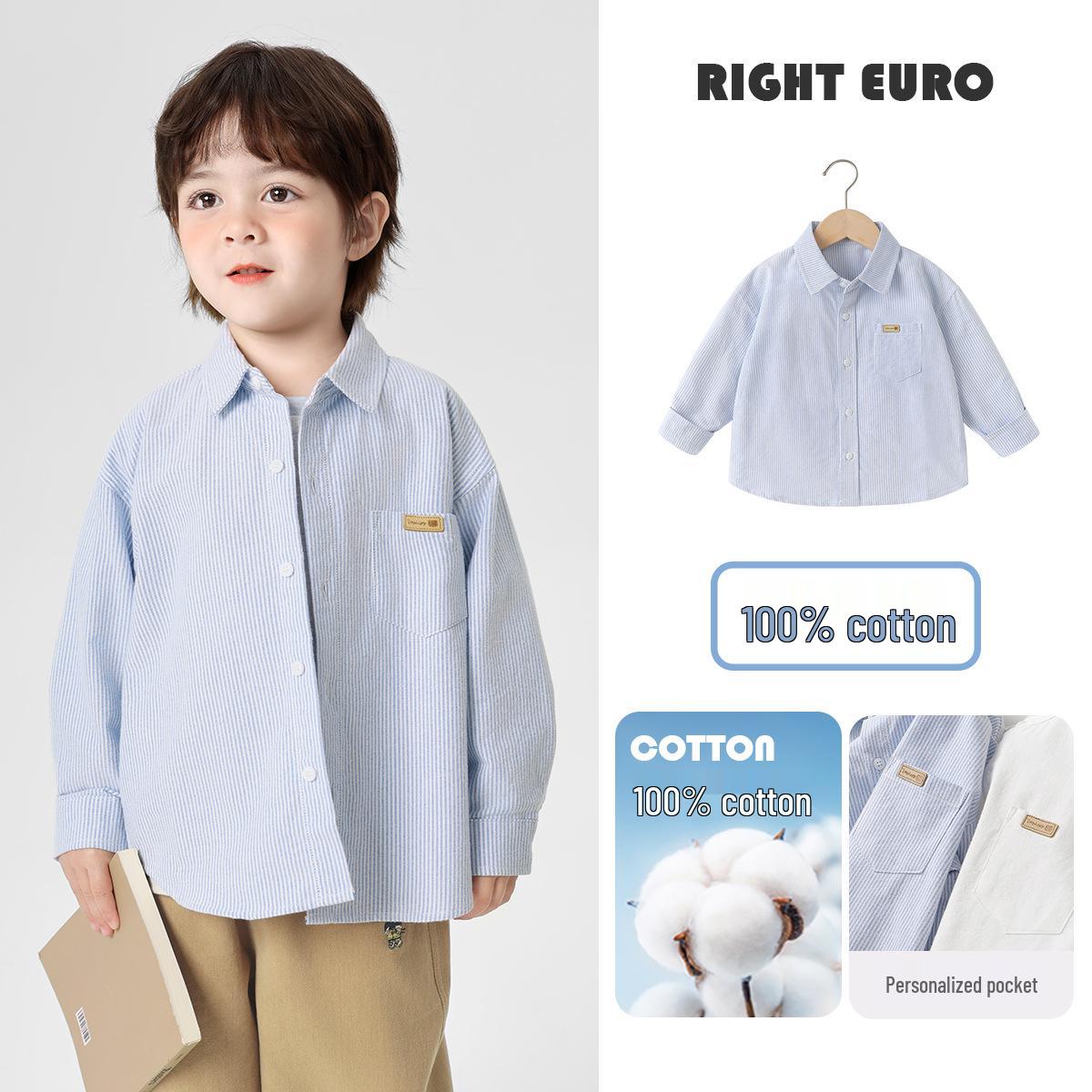 Trendy European Boys Long Sleeve Casual Shirt - Spring/Autumn Kids Clothing 90cm