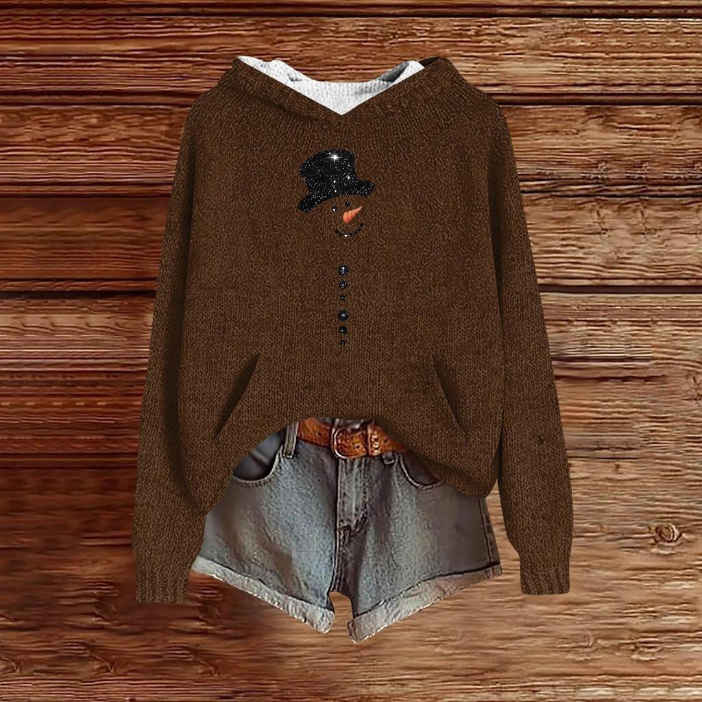 Sweatshirts For Women Knit Sweater Cute Shirt Fall Pullover Hooded Sweatshirt