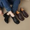 Fashion NEW Spring/Autumn Women Pumps Square Toe Chunky Heel Shoes Genuine Leather Shoes for Women Retro Weave Lace-up Women Loafers