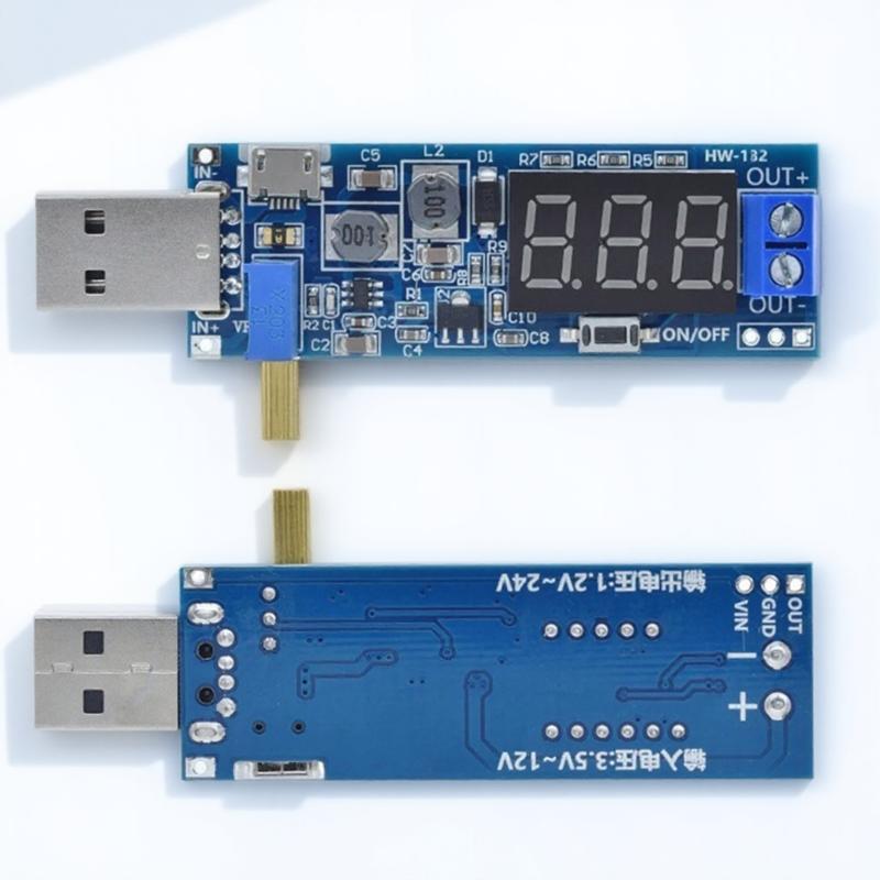 DC-DC Einstellbarer Aufwärts-Abwärts-Wandler USB Stromversorgungsmodul 5V auf 3,3V 9V 12V 24V Aufwärts-Abwärts-Wandler