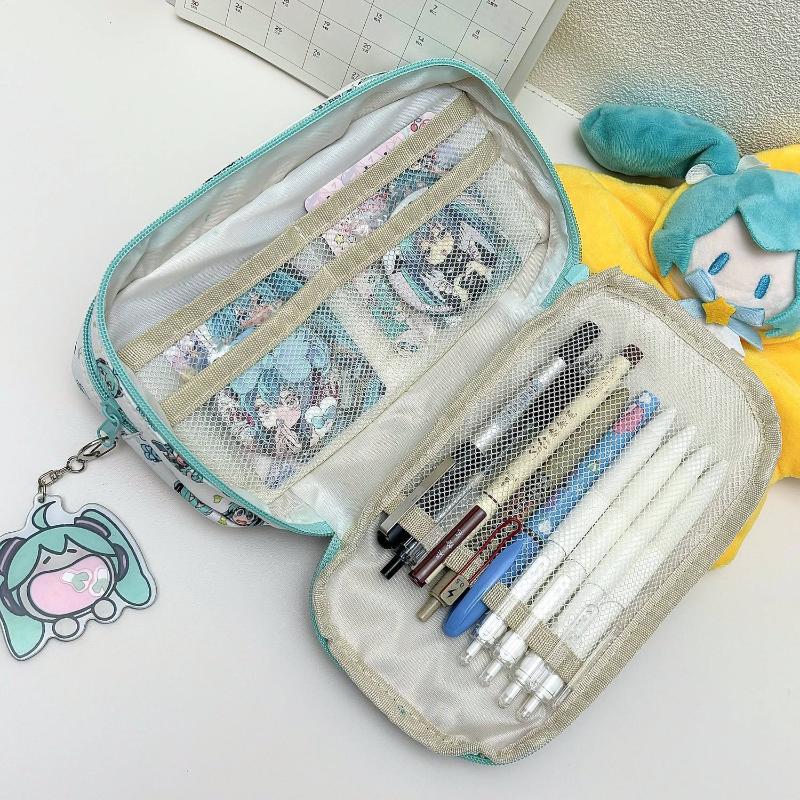 Anime Virtual Singer Miku Stationery Bag Pencil Case Kawaii Large Capacity Student Coin Purse Fans Collect Gift Peripheral Bag