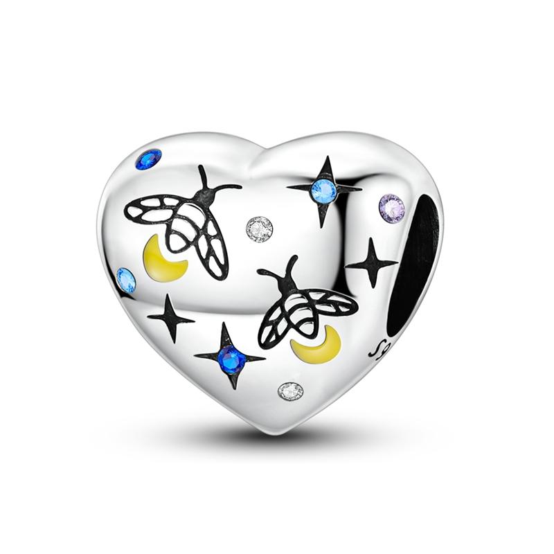 New 925 Silver Circular Heart Shape Friendly Embrace Pray Charms Beads For Women Fit Bracelet DIY Jewelry Gift