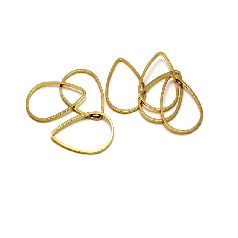 50Pcs 1mm Thick Brass Water Drop Closed Ring Earring Hoop for Diy Bracelet Pendant Connector Handmake Jewelry Making Accessories