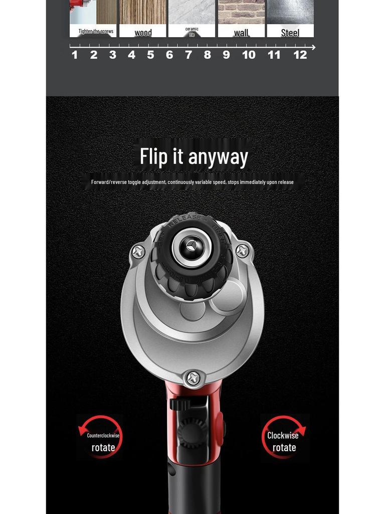 Industrial Grade High-Power Multifunctional Electric Drill with Forward/Reverse Speed Control & Screwdriver Function