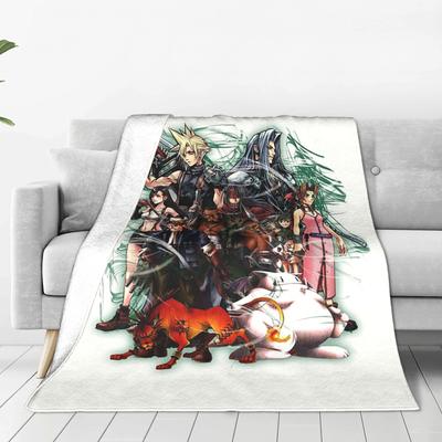 Final Fantasy VII Collage Home Final Fantasy 7 Game Blanket Fleece Throw Blanket for Home Bedroom Office Throws Bedspread Quilt