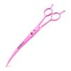 8" Napsen Pink Spray-Painted 3-Piece Pet Grooming Scissors: Straight Shears Set with Grooming Comb