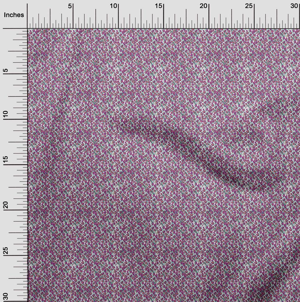 oneOone Cotton Flex Fuschia Pink Fabric Floral Quilting Supplies Print Sewing Fabric By The Yard 40 Inch