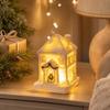 Battery Powered Snow House Figurine Resin Christmas Night Light  Bedroom Night Light
