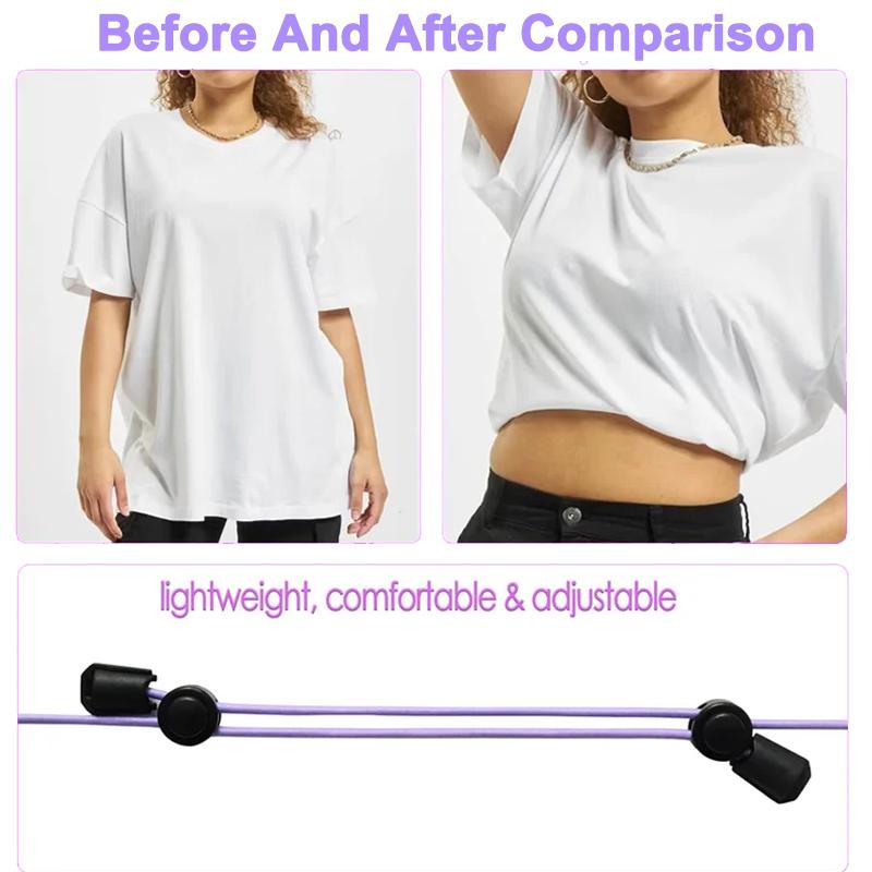 3Pcs Adjustable Band Crop Tuck Tool, Black Elastic Crop Tuck For Sweater, Shirt, Summer Crop Tops Adjustable Band Invisible Belt