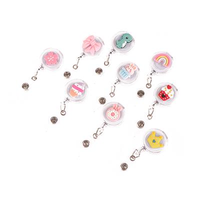 Cartoon Easy-To-Pull Name Id Card Badge Reel Holder For Nurse Student Retractable Badge Holder Exhibition Chest Office Card