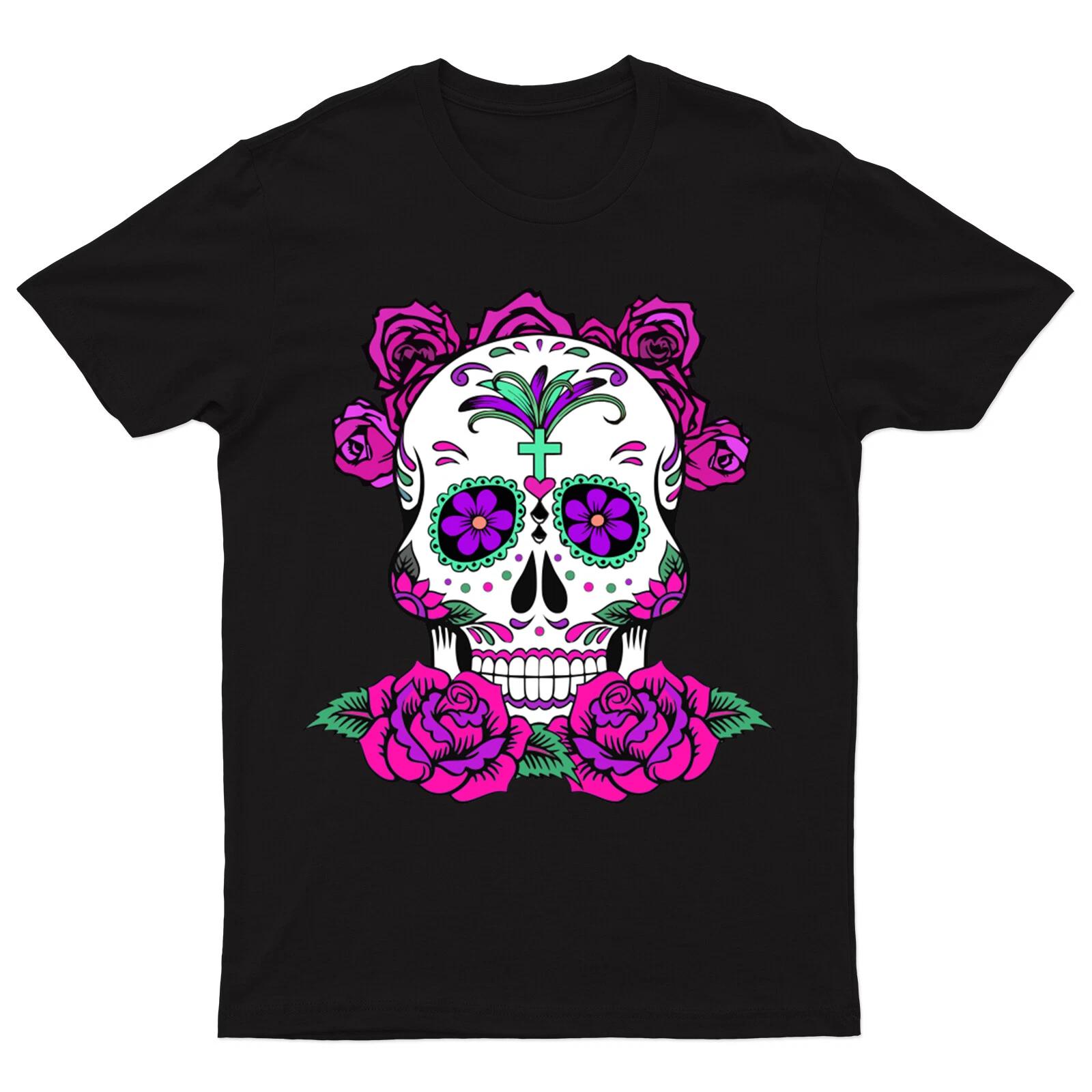 

Day Of The Dead Mexican T shirt Sugar Skull dia de los muertos Gothic #V#DD218 S