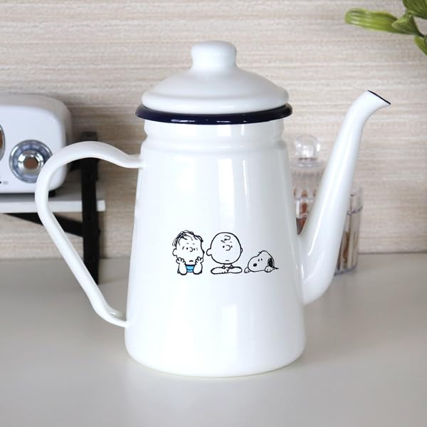 Toyo Emaille PEANUTS Emaille Kaffeekanne Weiß D11 Größe ca.. W21.5 H19.5 SNJ-2305