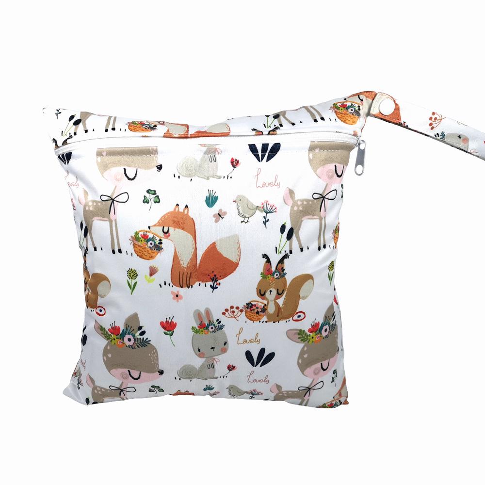 SGS Certified Baby Diaper Bag - Cartoon Pattern, Washable, Wet/Dry Storage