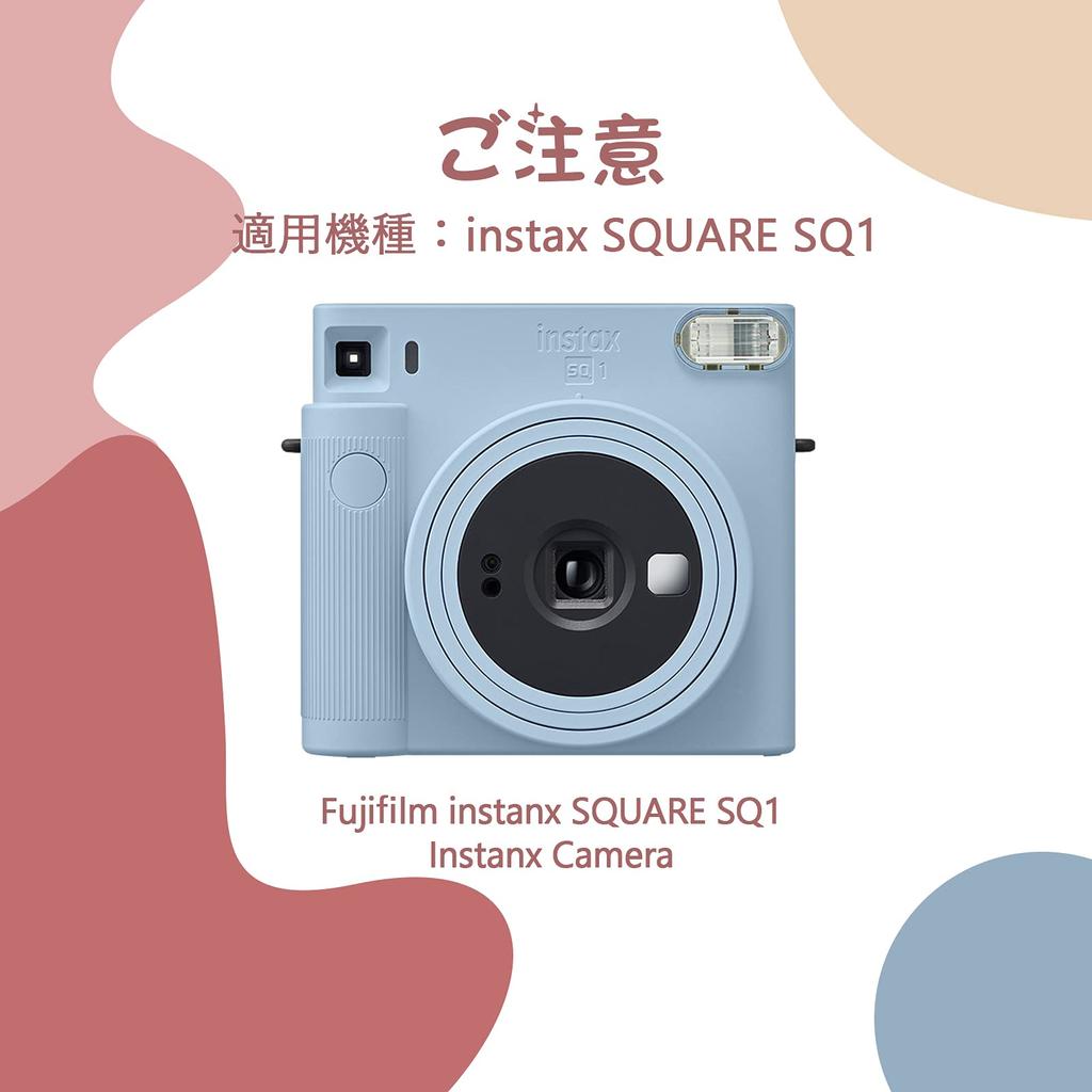 HIYQIN Instax Case, FUJIFILM Instax SQUARE SQ1 Camera Bag, Protective Camera Case with Shoulder Strap, PU Leather (Orange)