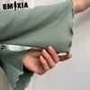 GMXIA Long Sleeve Shorts Autumn and Winter O-Neck Pajamas Two Piece Women's Home