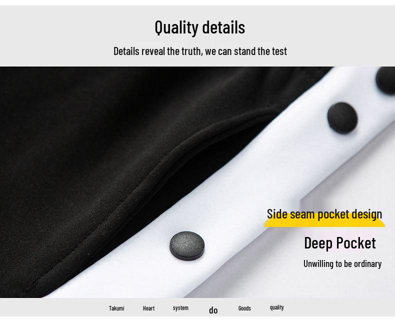 Pánské přeshraniční sportovní snap jogger kalhoty - Ležérní volný střih pro jaro a podzimní basketbalový trénink