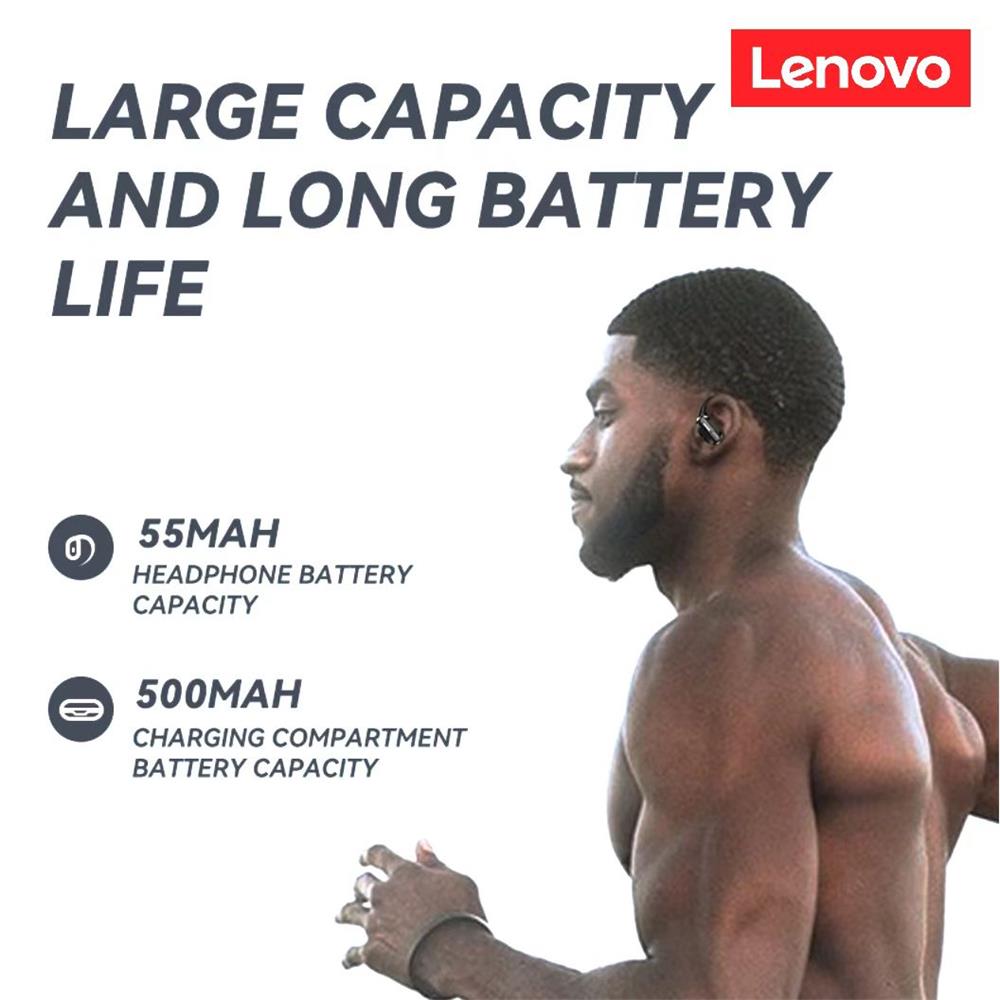 Auricolari originali Lenovo XT80 True Wireless Bluetooth 5.3 con controllo del pulsante del microfono Display di alimentazione Riduzione del rumore Ganci per le orecchie Cuffie impermeabili