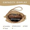 Women'S Crossbody Bag, Hollowed-Out Straw Braided Tassel Women'S Zipper Crossbody Bag, Suitable for Seaside Beach Vacation Use